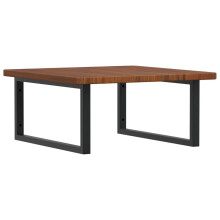 vidaXL Basin Shelf Wall Mounted Bathroom Countertop Steel and Solid Wood Oak