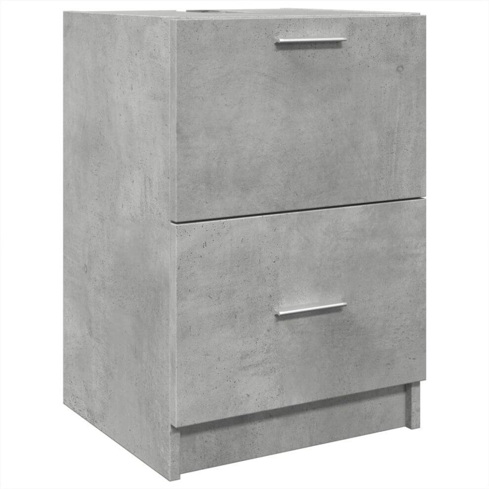 vidaXL Sink Cabinet Vanity Unit Storage Cupboard Concrete Grey Engineered Wood