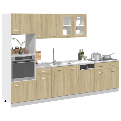 VidaXL vidaXL Kitchen Cabinet Set 7 Piece Storage Unit Sonoma Oak Engineered Wood 2
