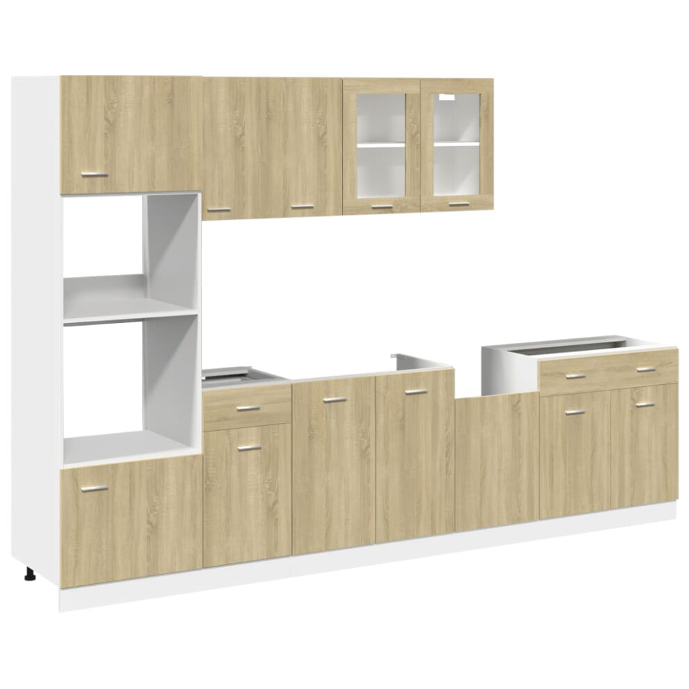 Vidaxl Kitchen Cabinet Set 7 Piece Storage Unit Sonoma Oak Engineered Wood