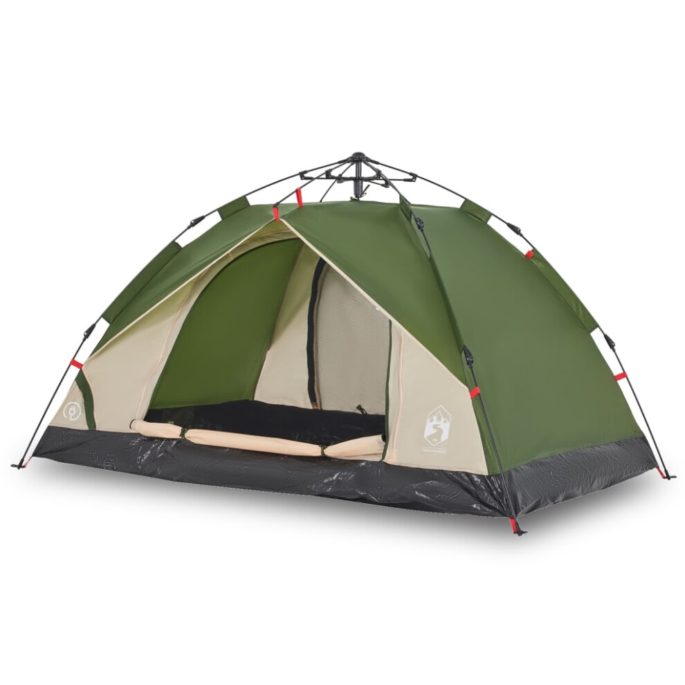 vidaXL Camping Tent Dome 2-Person Lightweight Dome Tent Green Quick Release