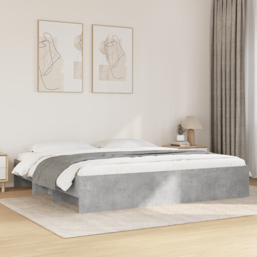VidaXL vidaXL Bed Frame Bed Base Concrete Grey 180x200 cm King Size Engineered Wood 2