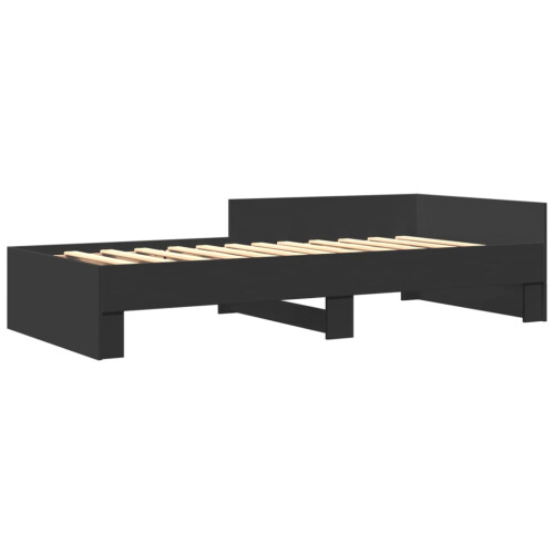 VidaXL vidaXL Bed Frame Home Bed Base Black 75x190 cm Small Single Engineered Wood 1