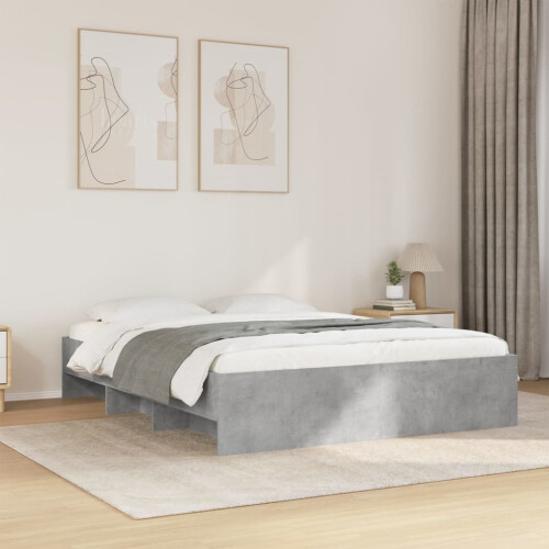 VidaXL vidaXL Bed Frame Bed Base Concrete Grey 150x200 cm King Size Engineered Wood 2