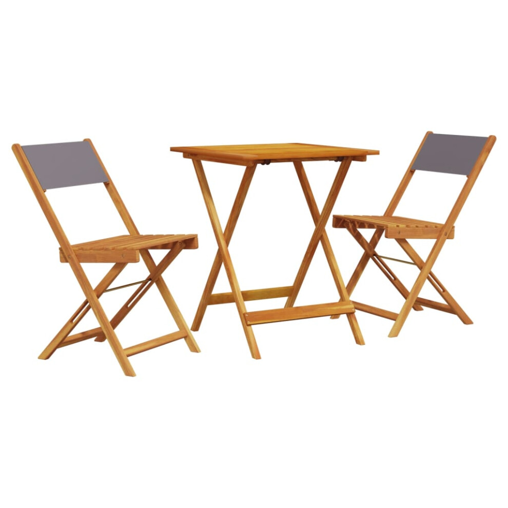 vidaXL Bistro Set 3 Piece Outdoor Bar Set Anthracite Fabric and Solid Wood