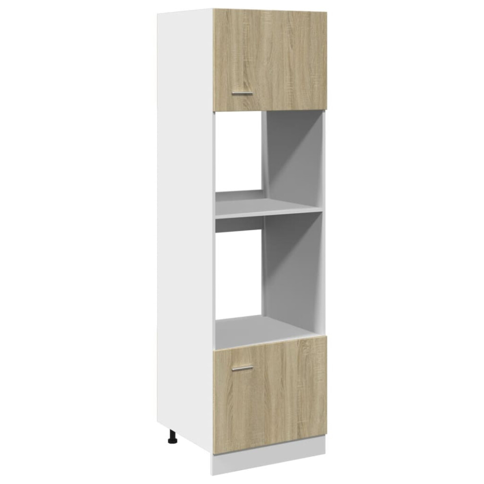 Vidaxl Microwave Cabinet Cupboard Kitchen Cabinet Sonoma Oak Engineered Wood
