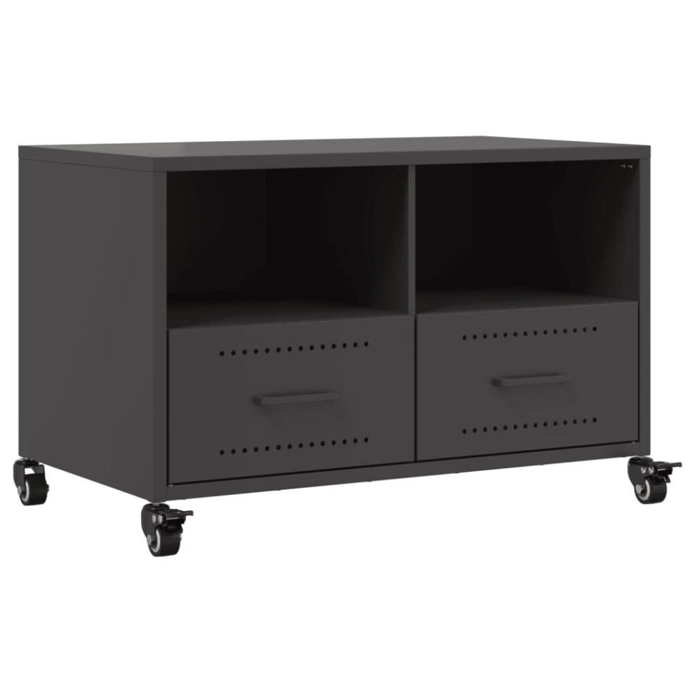 vidaXL TV Cabinet TV Stand TV Unit Media HiFi Cabinet Black Cold-rolled Steel