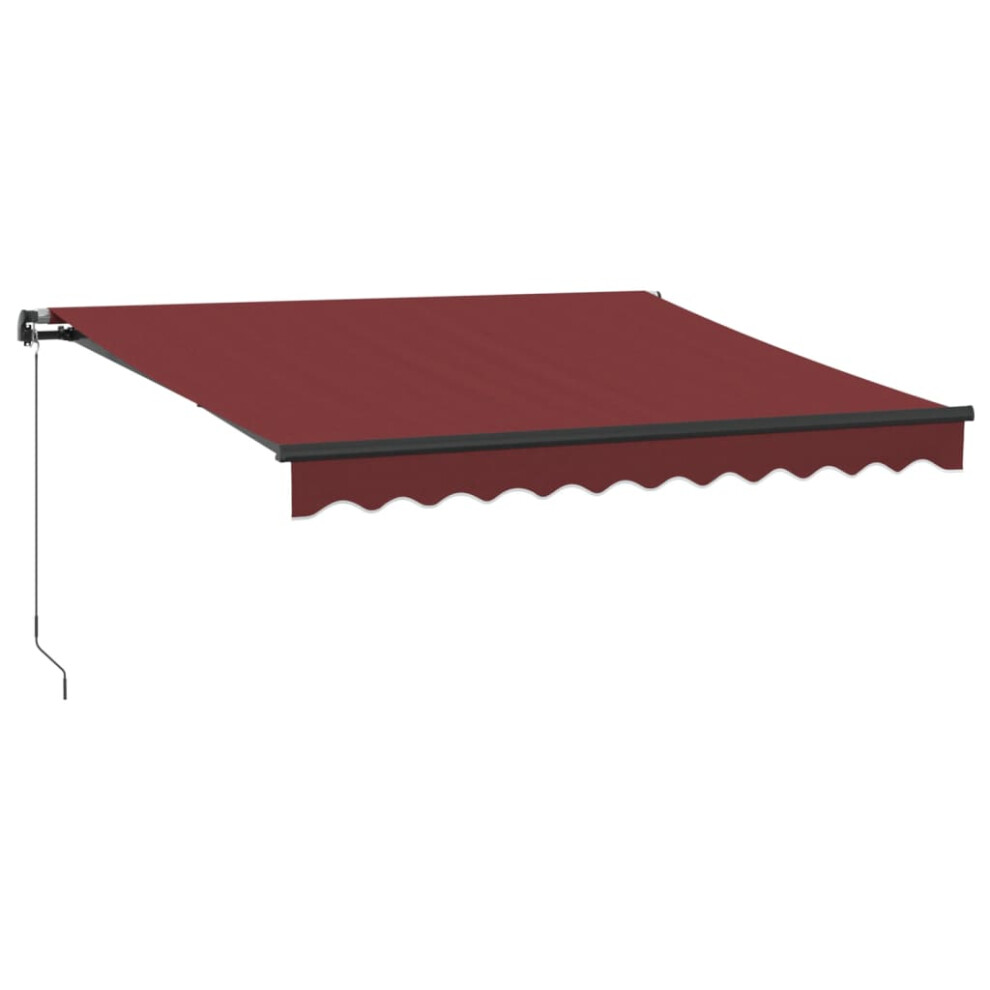 vidaXL Manual Retractable Awning with LEDs Privacy Screen Burgundy 300x250 cm