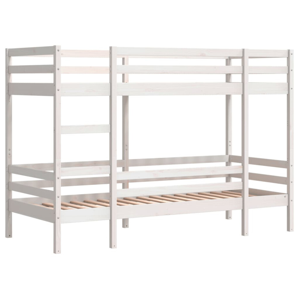 vidaXL Bunk Bed Loft Bed Bedroom Bed Frame White 90x200 cm Solid Wood Pine