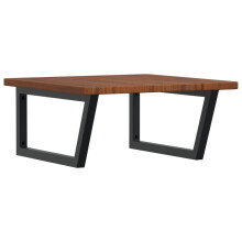vidaXL Basin Shelf Wall Mounted Bathroom Countertop Steel and Solid Wood Oak