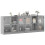 VidaXL vidaXL Bookcase with Doors Bookshelf Rack Cabinet Grey Sonoma Engineered Wood 5