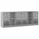 VidaXL vidaXL Bookcase with Doors Bookshelf Rack Cabinet Grey Sonoma Engineered Wood 2