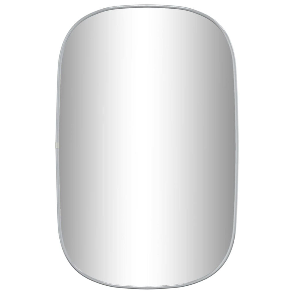 vidaXL Wall Mirror Silver 70x45 Cm Bathroom Vanity Make Up Cosmetic Mirror