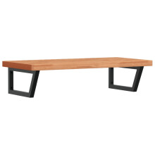 vidaXL Basin Shelf Wall Mounted Bathroom Countertop Steel and Solid Wood Beech