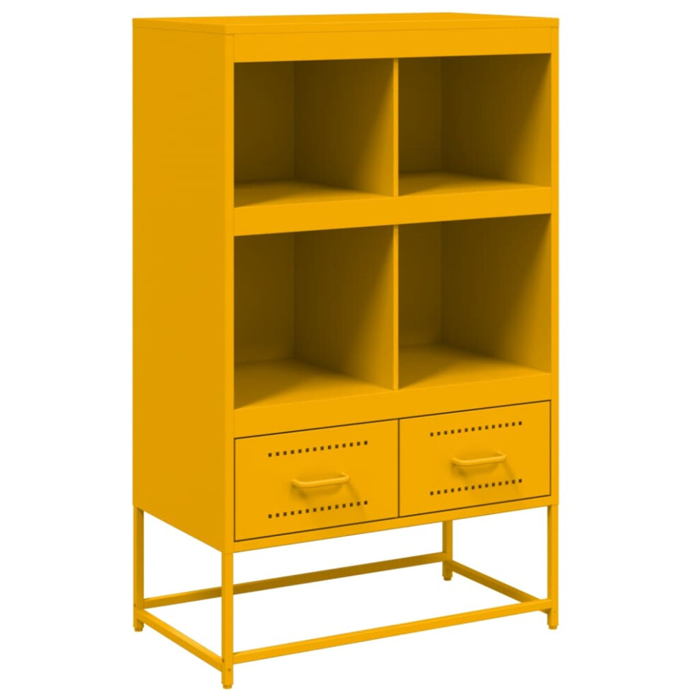 vidaXL Highboard Sideboard Cabinet Cupboard Mustard Yellow Cold-rolled Steel