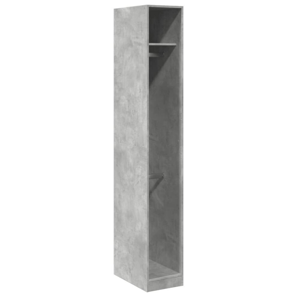 Vidaxl Wardrobe Closet Clothes Storage Organiser Concrete Engineered Wood Grey