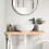 VidaXL vidaXL Basin Shelf Wall Mounted Bathroom Countertop Steel and Solid Wood Beech 3