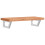 VidaXL vidaXL Basin Shelf Wall Mounted Bathroom Countertop Steel and Solid Wood Beech 2