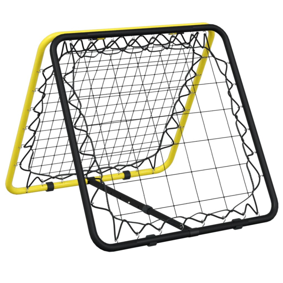 vidaXL Football Rebounder Double Side Adjustable Yellow and Black Steel