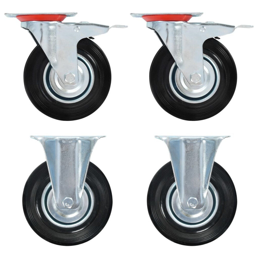 vidaXL 4x Casters 125mm Heavy Duty Wheels Trolley Furniture Handing Accessory