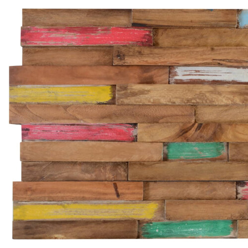 VidaXL vidaXL 10x Solid Teak Wood Wall Cladding Panels 1.03 m? Mural Wall Decoration 1