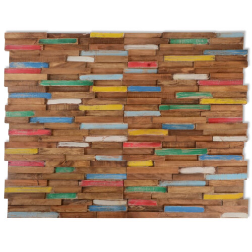 VidaXL vidaXL 10x Solid Teak Wood Wall Cladding Panels 1.03 m? Mural Wall Decoration
