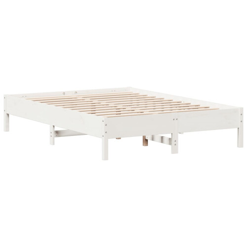 VidaXL vidaXL Bed Frame Bed Base Mattress Foundation White 160x200 cm Solid Wood Pine 1