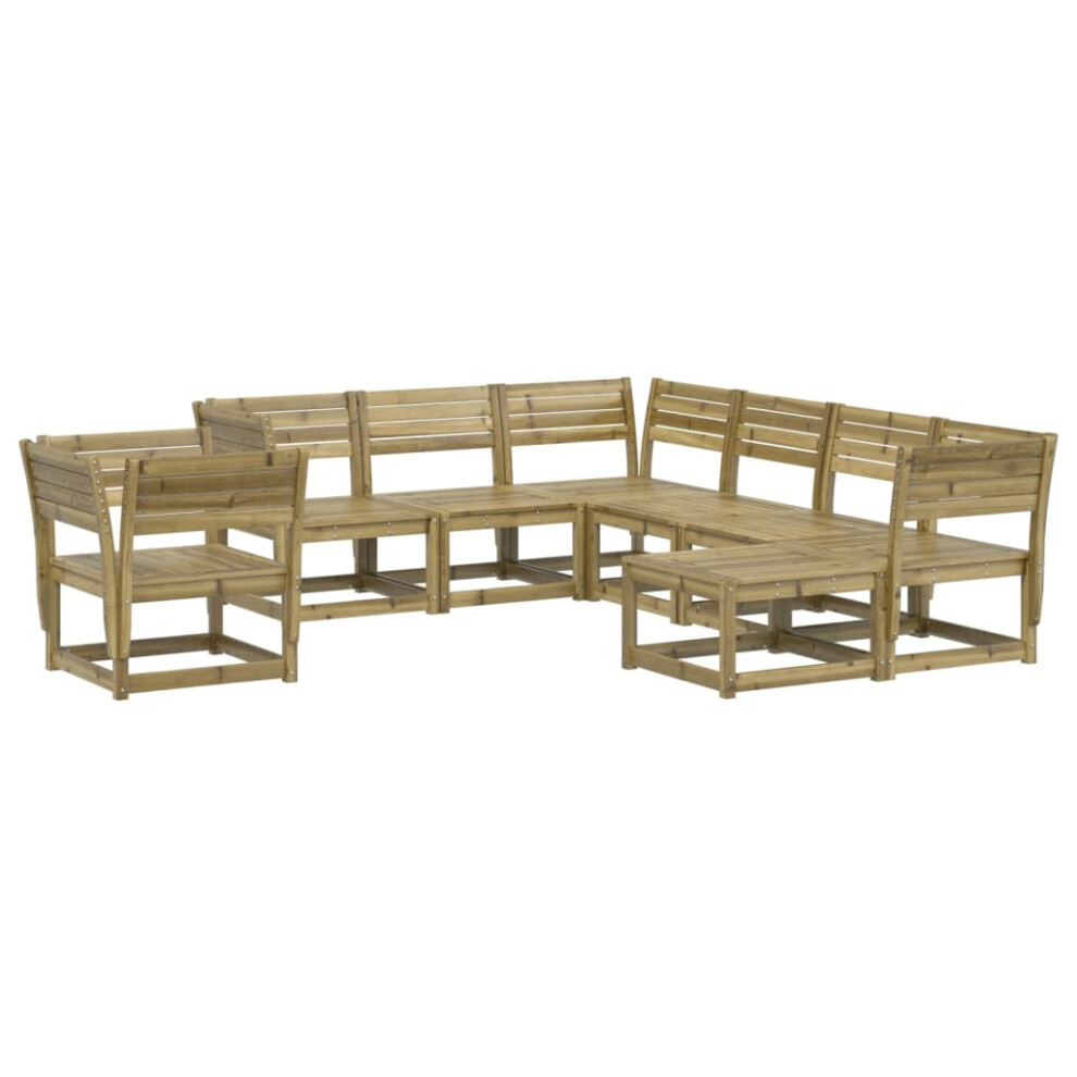 vidaXL Garden Lounge Set 8 Piece Outdoor Lounge Set Impregnated Wood Pine