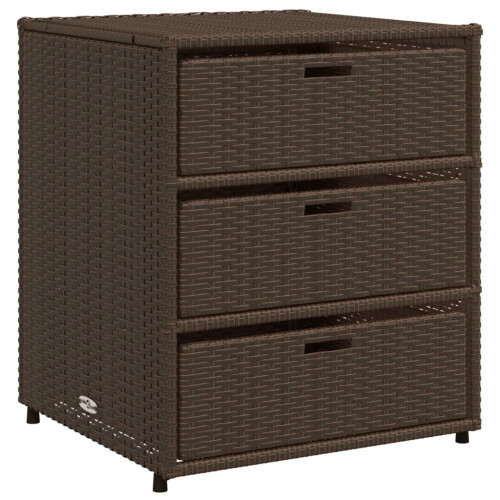 VidaXL vidaXL Gartenschrank Braun 55x59x69 cm Poly Rattan