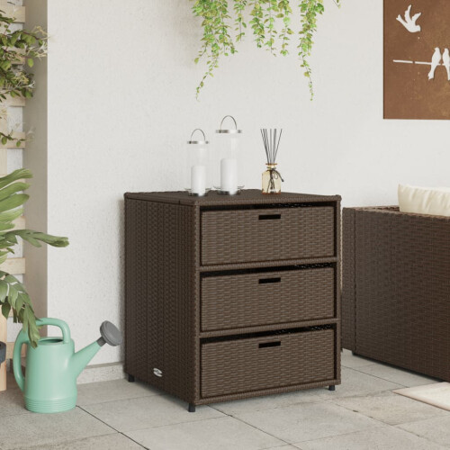 VidaXL vidaXL Gartenschrank Braun 55x59x69 cm Poly Rattan 2