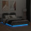 VidaXL vidaXL Bed Frame with Headboard and LED Lights Bed Grey Sonoma Small Double 5