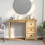 VidaXL vidaXL Dressing Table Cosmetic Table Makeup Table Vanity Desk Solid Wood Pine 3