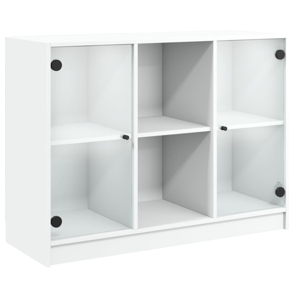 VIDAXL Sideboard - 2 Glass Doors - 2 Shelves - White - Image 2