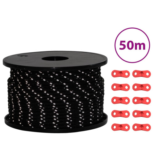 VidaXL vidaXL Zeltleine Reflektierend mit Seilspannern 50 m 5 mm