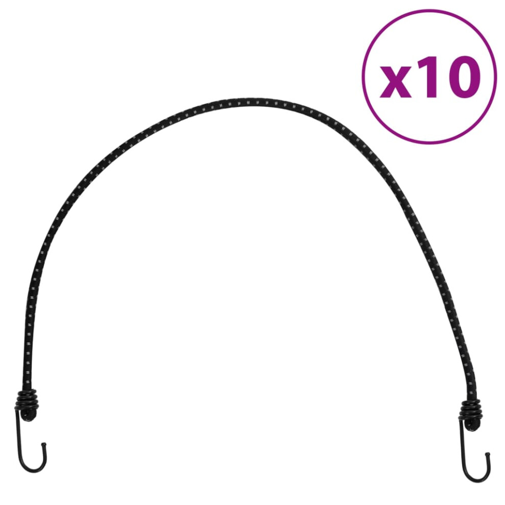 vidaXL Bungee Cords with Reflective Strips and Hooks Bungee Straps 10 pcs