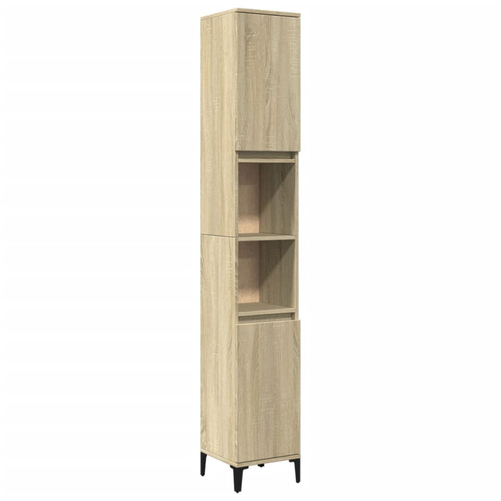 vidaXL Bathroom Cabinet Storage Cabinet Cupboard Sonoma Oak Engineered Wood