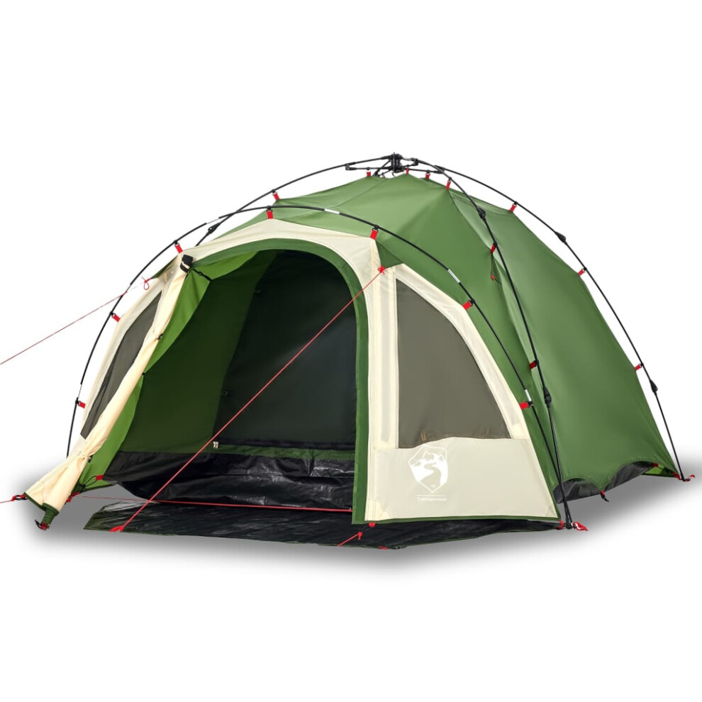 vidaXL Camping Tent Dome 3-Person Lightweight Dome Tent Green Quick Release