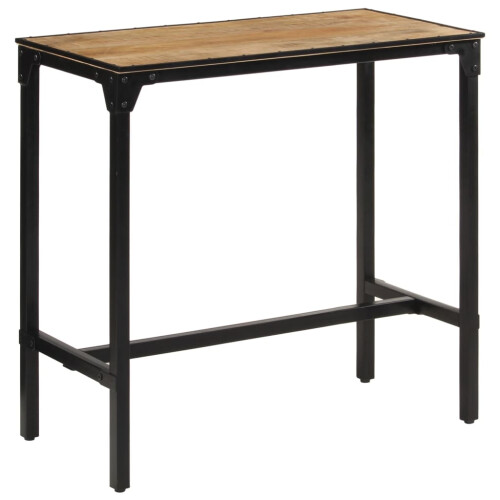 VidaXL vidaXL Bar Table Garden Outdoor Table Bistro Table Solid Rough Wood Mango 2