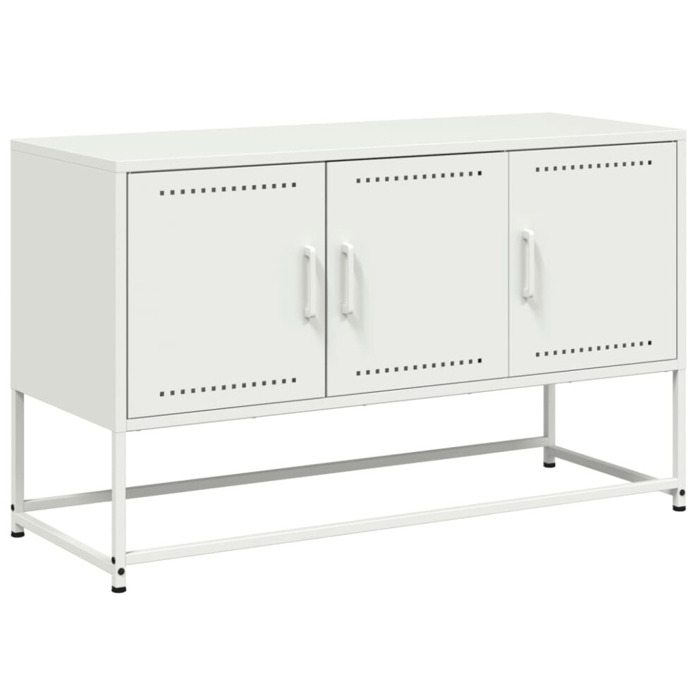 vidaXL TV Cabinet TV Stand Media Unit TV Unit Entertainment Centre White Steel