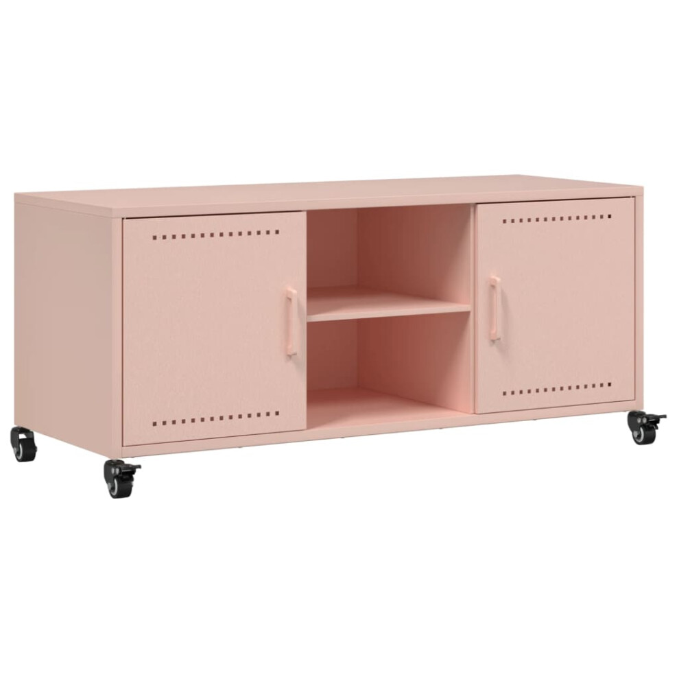 vidaXL TV Cabinet TV Stand TV Unit Entertainment Centre Pink Cold-rolled Steel