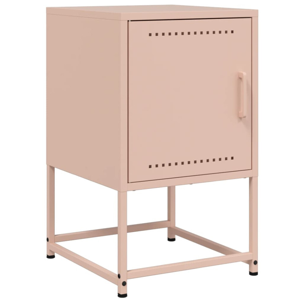 vidaXL Bedside Cabinet Bedroom Nightstand Bed Table Bed Cabinet Pink Steel