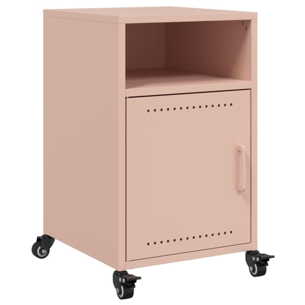 vidaXL Bedside Cabinet Bedroom Nightstand Bed Table Bed Cabinet Pink Steel