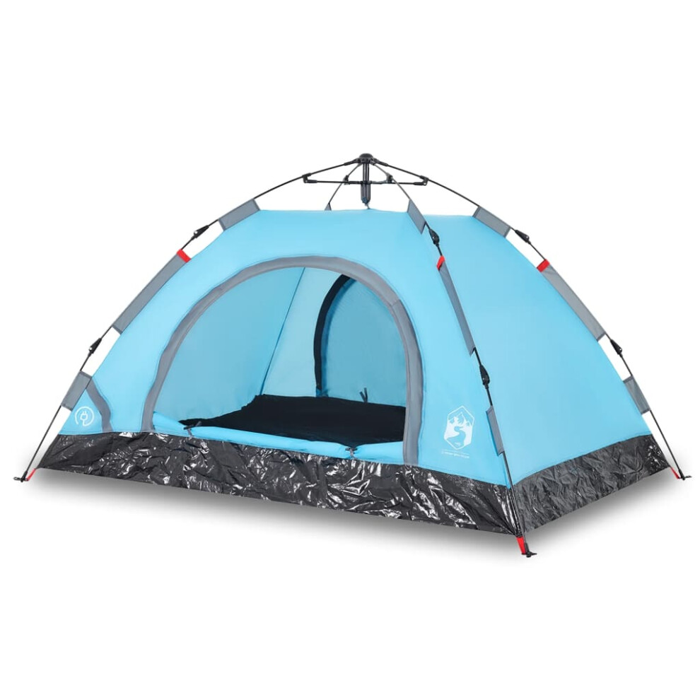 vidaXL Camping Tent 3-Person Lightweight Tent Dome Tent Blue Quick Release