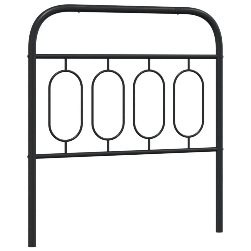 vidaXL Metal Headboard Bedroom Home Decor Bed Header Bed Headboard Black 90 cm