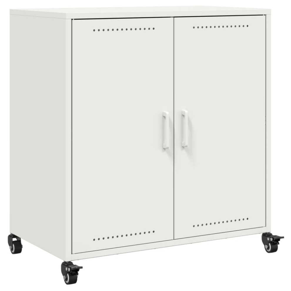 Vidaxl Sideboard Storage Organiser Cupboard Side Cabinet Highboard White Steel