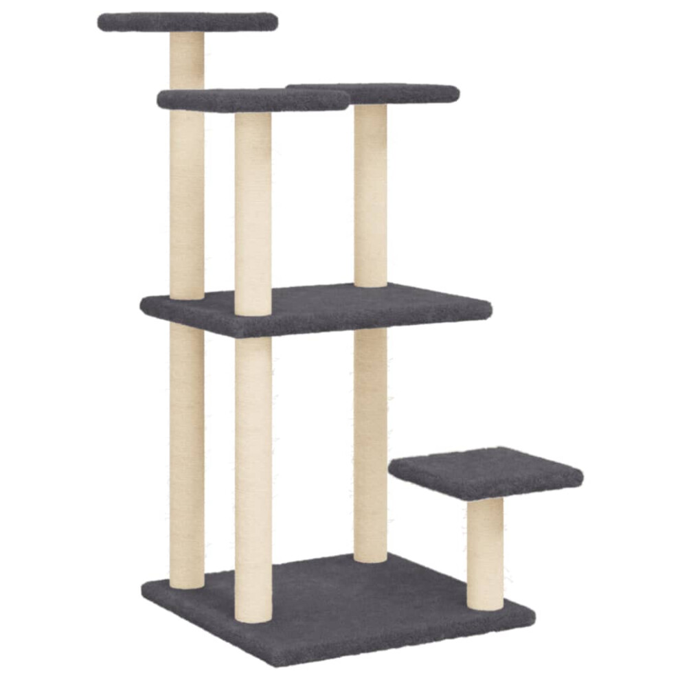 vidaXL Cat Scratching Posts with Platforms Cat Tower Climbing Tree Dark Grey