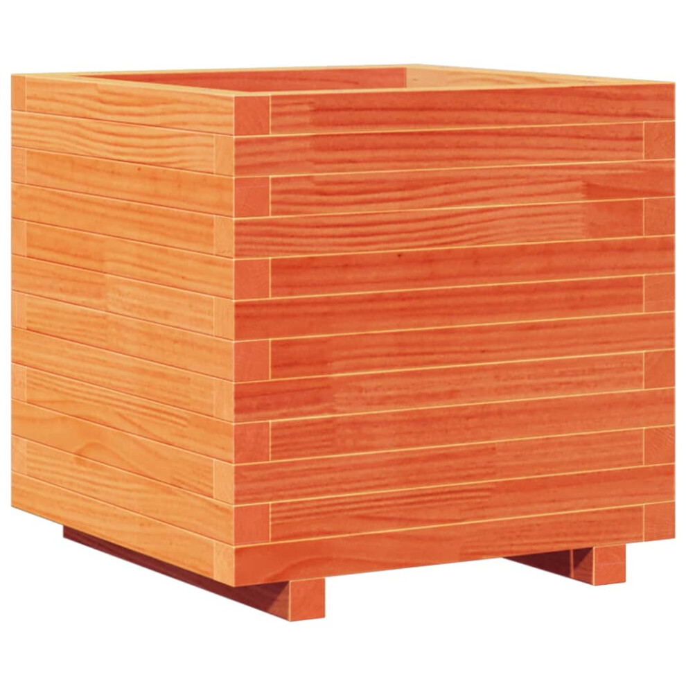 Vidaxl Garden Planter Outdoor Flower Pot Planter Pot Wax Brown Solid Wood Pine