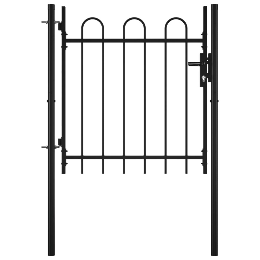 vidaXL Single Door Fence Gate with Spear Top 100x75cm Walk-through Fence Doors