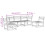 VidaXL vidaXL Garden Sofa Set 5 Piece Outdoor Sofa Corner Sofa White Solid Wood Pine 4
