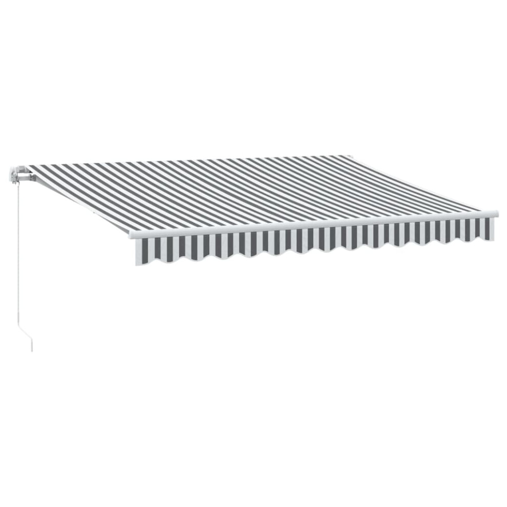 Vidaxl Manual Retractable Awning Balcony Screen & 350X250 Cm Anthracite/White